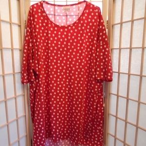 Lularoe Large Tunic Red Polka Dot